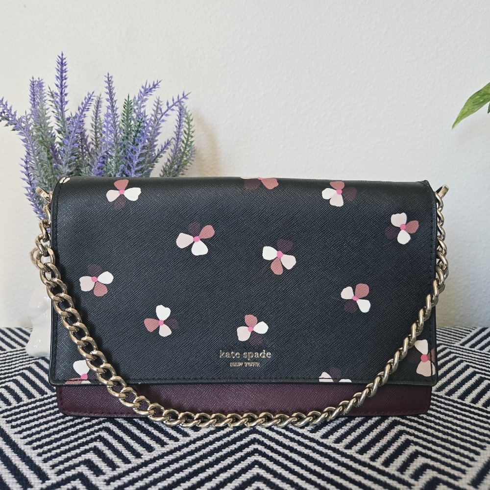 Kate Spade Black Floral Crossbody Bag